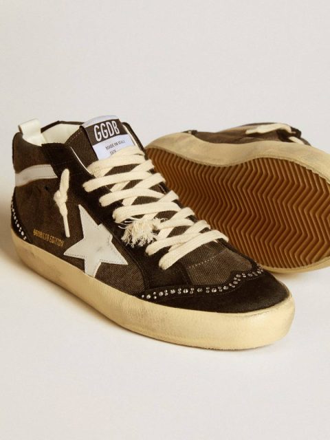 Mid Star Women Mid Star Ltd In Black Denim With Suede Inserts With Swarovski Crystals Golden Goose - Image 3