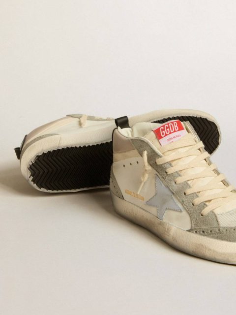 Mid Star Women Mid Star Ltd With Light Gray Leather Star And Gray Suede Inserts White Golden Goose - Image 3