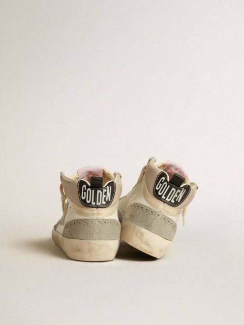 Mid Star Women Mid Star Ltd With Light Gray Leather Star And Gray Suede Inserts White Golden Goose - Image 4