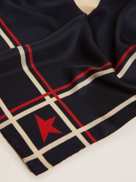 Midnight Blue Scarf With Stripes Golden Goose Silks & Scarves Women Midnight Blue - Image 2