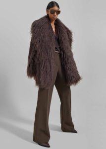 Miley Faux Fur Jacket - Brown The Frankie Shop Outerwear Brown Women - Image 2