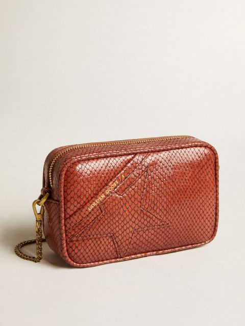 Mini Star Bag In Rust-Colored Snake-Print Leather Mini Bags Women Rust Golden Goose - Image 2