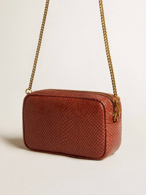 Mini Star Bag In Rust-Colored Snake-Print Leather Mini Bags Women Rust Golden Goose - Image 4