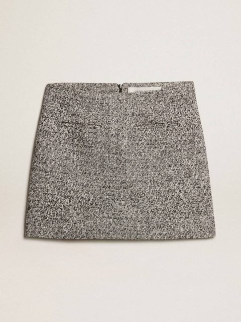Miniskirt In Black And White Bouclé Cotton Black And White Golden Goose Women Skirts & Shorts