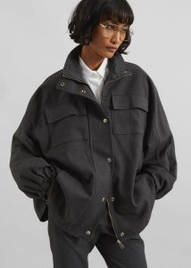 Monroy Utility Jacket - Charcoal Women Outerwear Grey The Frankie Shop