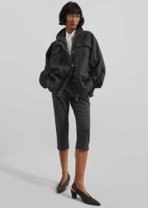 Monroy Utility Jacket - Charcoal Women Outerwear Grey The Frankie Shop - Image 3