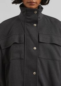 Monroy Utility Jacket - Charcoal Women Outerwear Grey The Frankie Shop - Image 4