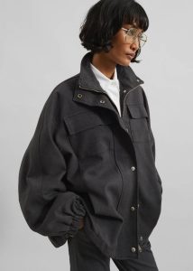 Monroy Utility Jacket - Charcoal Women Outerwear Grey The Frankie Shop - Image 5