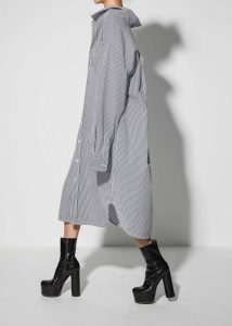 Multi Women Talia Shirt Dress - Black/White Stripe Dresses The Frankie Shop - Image 2