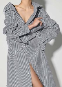 Multi Women Talia Shirt Dress - Black/White Stripe Dresses The Frankie Shop
