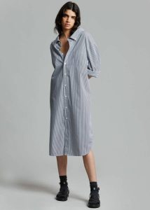 Multi Women Talia Shirt Dress - Black/White Stripe Dresses The Frankie Shop - Image 3