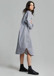 Multi Women Talia Shirt Dress - Black/White Stripe Dresses The Frankie Shop - Image 4