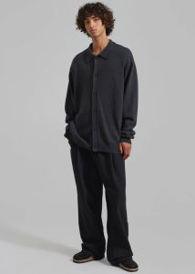 Myles Cardigan - Charcoal Knitwear The Frankie Shop Grey Men