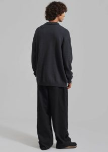 Myles Cardigan - Charcoal Knitwear The Frankie Shop Grey Men - Image 5