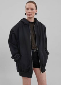 Nami Zip Up Hoodie - Black Women Black The Frankie Shop Tops