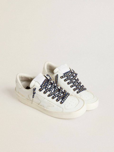 Navy-Blue Laces With Contrasting Gold Stars Golden Goose Navy Blue Laces Women - Image 3