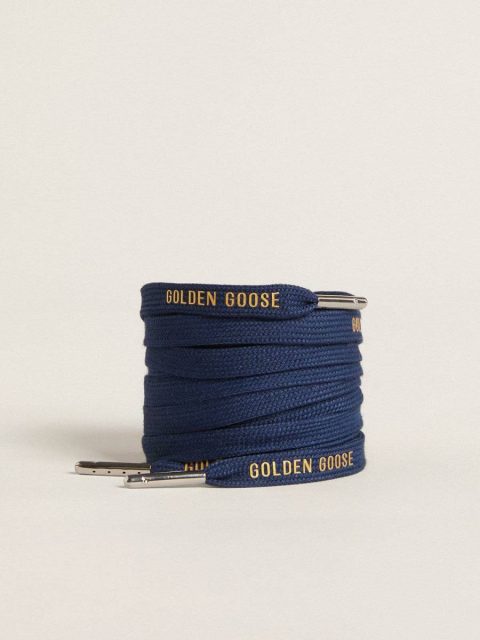 Navy Blue Navy Blue Cotton Laces With Contrasting Gold Logo Women Golden Goose Laces