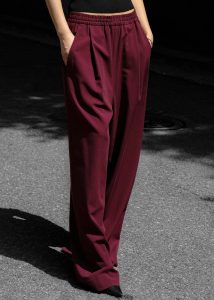 Neva Wide Trousers - Burgundy Red The Frankie Shop Women Bottoms