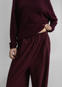 Neva Wide Trousers - Burgundy Red The Frankie Shop Women Bottoms - Image 4