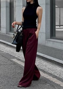 Neva Wide Trousers - Burgundy Red The Frankie Shop Women Bottoms - Image 5