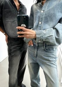 Nevada Denim Shirt - Light Wash Blue The Frankie Shop Women Tops - Image 2