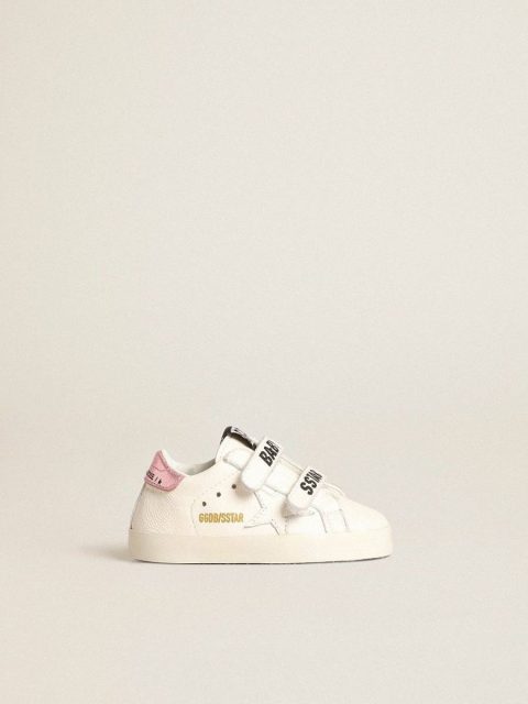 Newborns Golden Goose Kids Baby School Set In Nappa With White Star And Pink Leather Heel Tab - Image 2