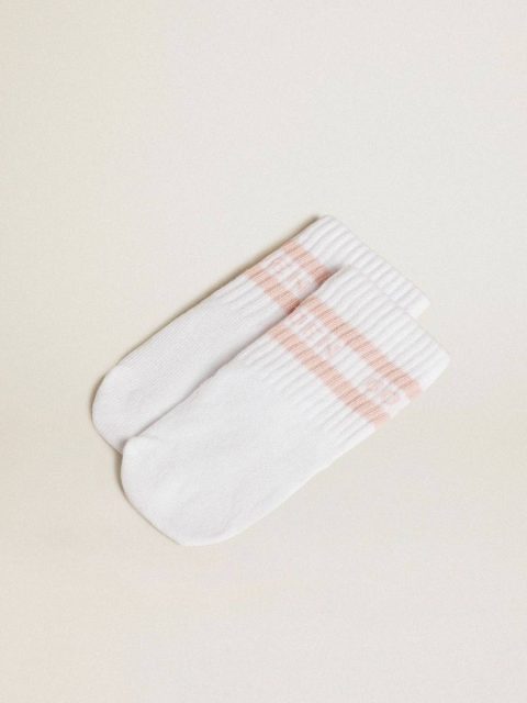Newborns Golden Goose Kids Baby School Set In Nappa With White Star And Pink Leather Heel Tab - Image 3