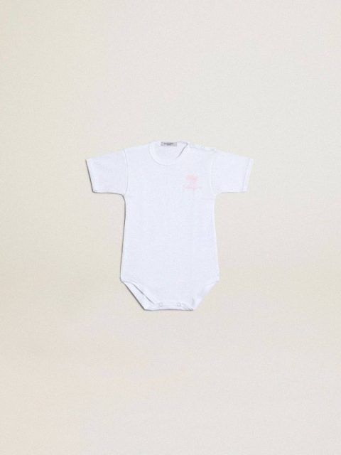 Newborns White Baby Gift Set In White With Pink Palm Print Kids Golden Goose - Image 2