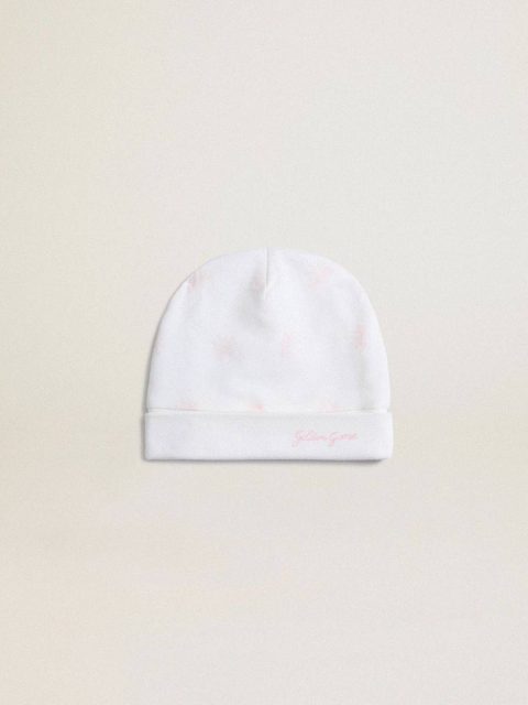 Newborns White Baby Gift Set In White With Pink Palm Print Kids Golden Goose - Image 3