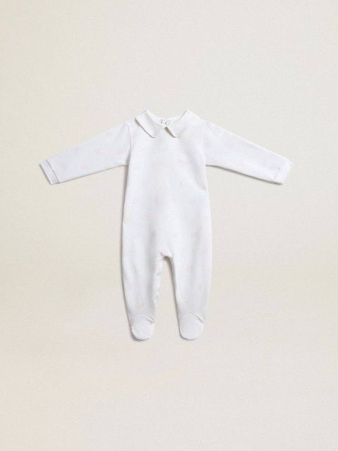 Newborns White Baby Gift Set In White With Pink Palm Print Kids Golden Goose