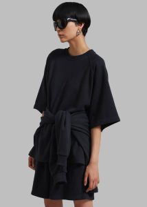 Newton Sweat Tee - Black Tops Black Men The Frankie Shop - Image 2