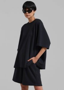 Newton Sweat Tee - Black Tops Black Men The Frankie Shop