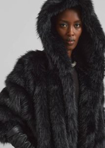 Nivala Faux Fur Hooded Jacket - Black The Frankie Shop Women Black Outerwear - Image 5