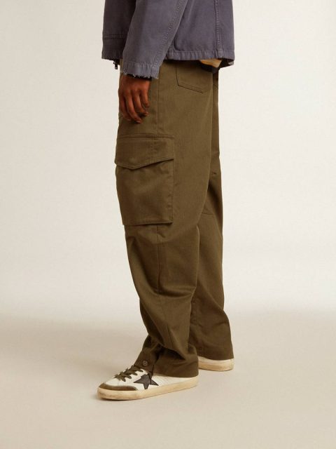 Olive Green Cargo Pants Golden Goose Olive Green Men Jeans & Pants - Image 4