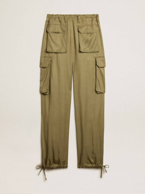 Olive Women Jeans & Pants Golden Goose Women’s Olive-Colored Viscose Cargo Pants - Image 5