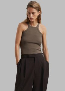 Omi Halter Tank Top - Brown Tops The Frankie Shop Brown Women - Image 2