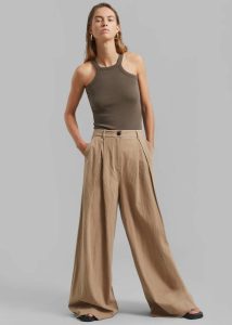 Omi Halter Tank Top - Brown Tops The Frankie Shop Brown Women - Image 4