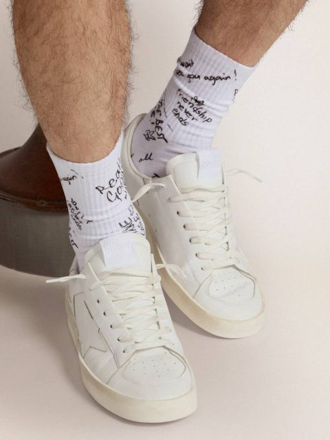 Optical White Socks With Black Lettering Socks Women Golden Goose - Image 4