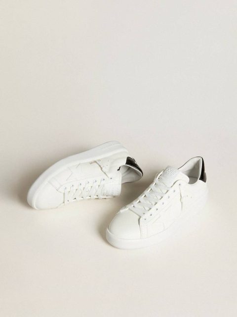 Optical White Women's Purestar With Leather Star And Black Patent Leather Heel Tab Golden Goose Purestar Women - Image 2