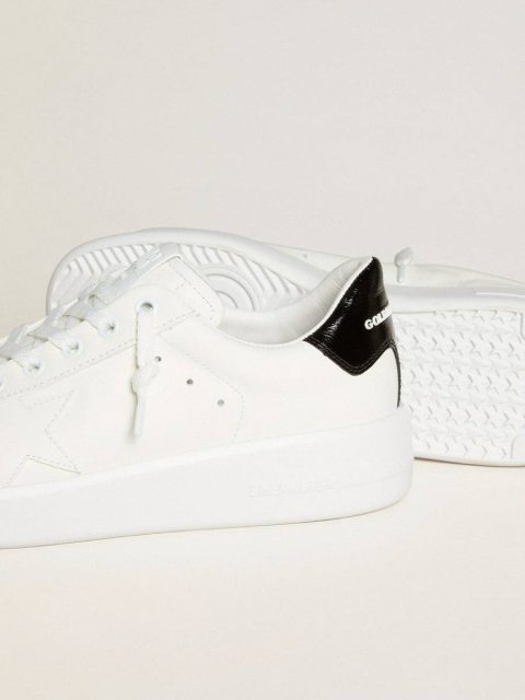 Optical White Women's Purestar With Leather Star And Black Patent Leather Heel Tab Golden Goose Purestar Women - Image 3