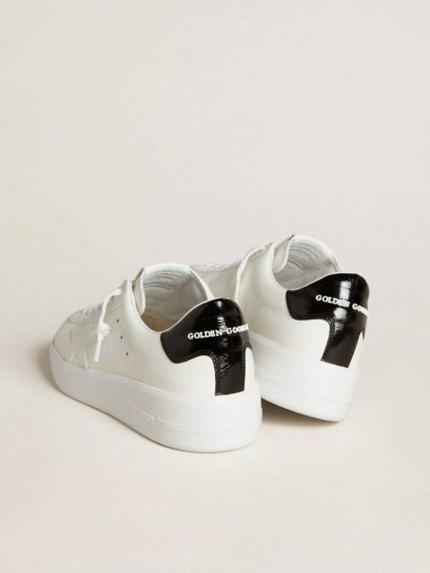 Optical White Women's Purestar With Leather Star And Black Patent Leather Heel Tab Golden Goose Purestar Women - Image 4