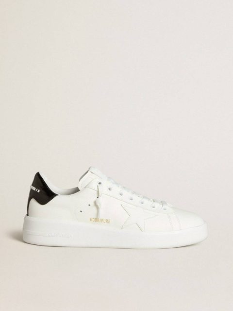 Optical White Women's Purestar With Leather Star And Black Patent Leather Heel Tab Golden Goose Purestar Women