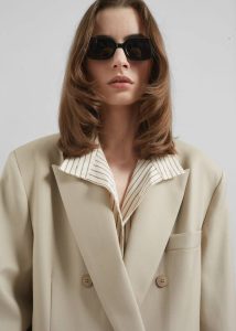 Orsay Boxy Double Breasted Blazer - Beige Beige Outerwear The Frankie Shop Women - Image 4
