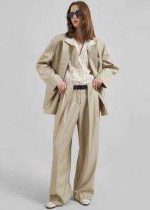 Orsay Boxy Double Breasted Blazer - Beige Beige Outerwear The Frankie Shop Women - Image 5