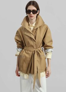 Outerwear Beige Women Norris Short Trench - Beige The Frankie Shop - Image 5