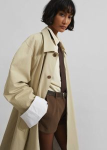 Outerwear Beige Women The Frankie Shop Arlise Oversized Trench Coat - Beige - Image 2
