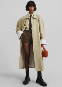 Outerwear Beige Women The Frankie Shop Arlise Oversized Trench Coat - Beige - Image 4