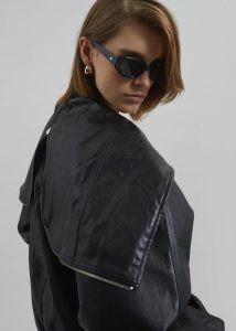 Outerwear Black The Frankie Shop Burnaby Faux Leather Zip-Up Hoodie - Black Women - Image 4