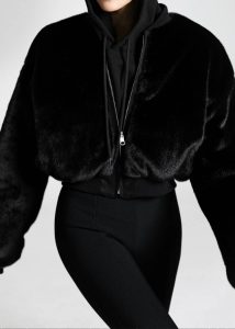 Outerwear Black Vaud Reversible Cropped Bomber - Black Women The Frankie Shop - Image 2