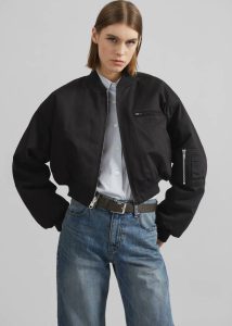 Outerwear Black Vaud Reversible Cropped Bomber - Black Women The Frankie Shop - Image 3